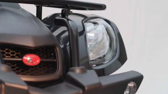 Μπροστινό φανάρι και όψη quad Kymco MXU 170 για ενοικίαση στην Αίγινα