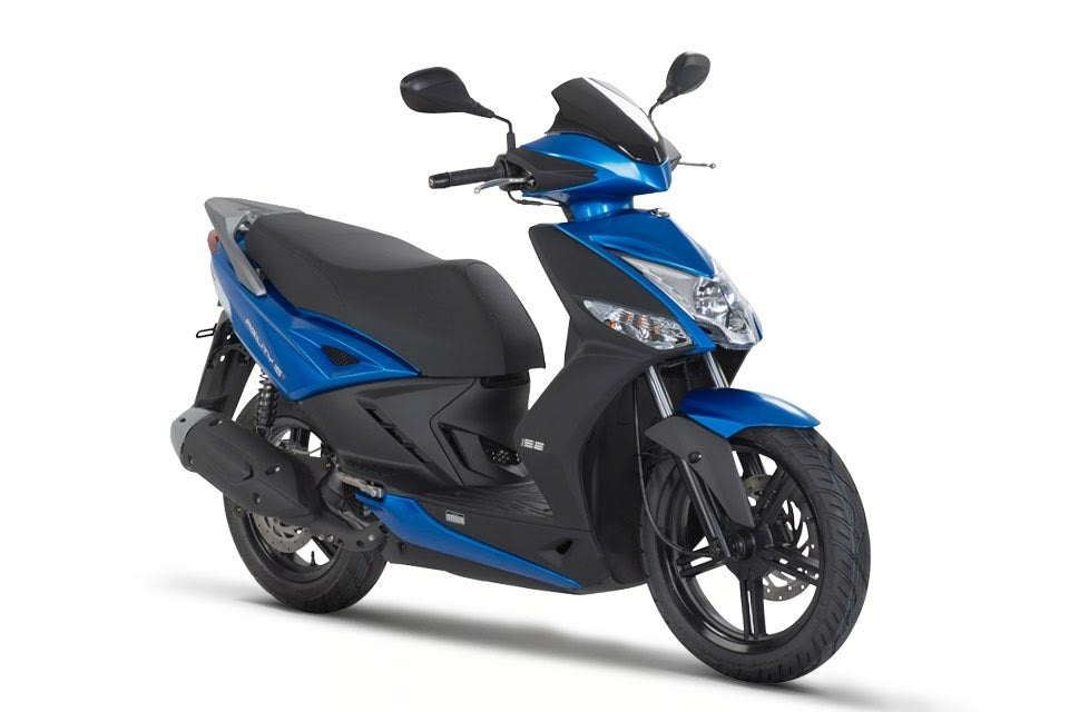 Blue Kymco scooter rental in Aegina for easy island travel